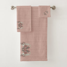 De Romance van Silk Peach w / monogram Bad Handdoek