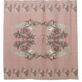 De Romance van Silk Peach w / Monogram Douchegordijn (Voorkant)