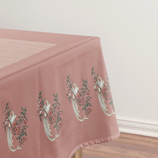 De Romance van zijde met Monogram 60 "x 84" Perzik Tafelkleed (Voorbeeld)