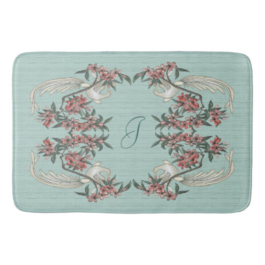 De Romance van zijde met Monogram Aqua Badmat (Voorkant)