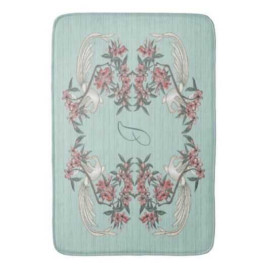 De Romance van zijde met Monogram Aqua Badmat (Voorkant Verticaal)