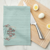 De Romance van zijde met Monogram Aqua Theedoek (Quarter Fold)