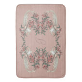 De Romance van zijde met Monogram Perzik Badmat (Voorkant Verticaal)