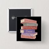 De romans van Jane Austen V Vierkante Button 5,1 Cm (Voorkant /achterkant)