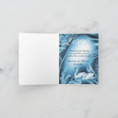 De romantische Blauwe Foto van het Huwelijk van de Bedankkaart (Binnen)