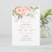 De romantische Bloemen Witte Uitnodiging van het (Staand voorkant)