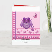 De romantische kaart van de Valentijnsdag met Uil (Achterkant)