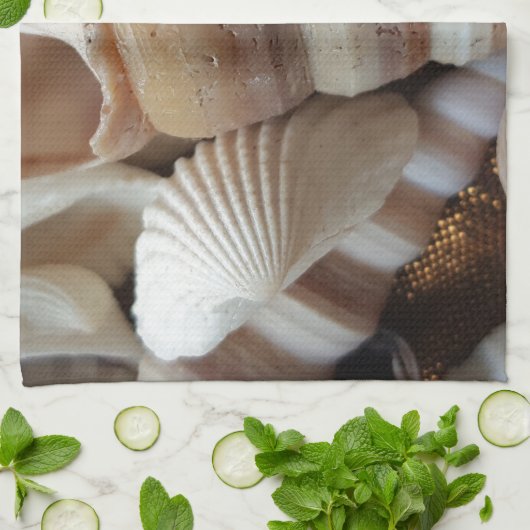 De romantische Tropische Exotische Shells van het Theedoek (Gevouwen)