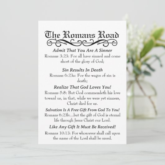 De Romeinen op de weg Sinner's Prayer Kaart (Staand voorkant)