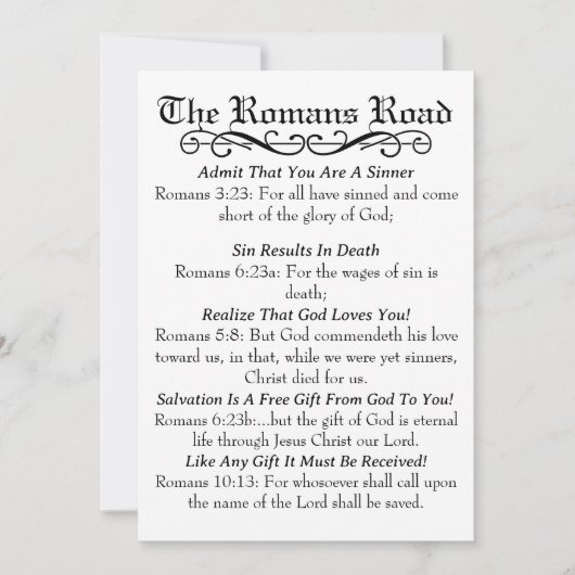 De Romeinen op de weg Sinner's Prayer Kaart (Voorkant)