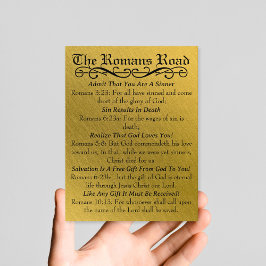 De Romeinen Road Sinner's Prayer Goud Zwart Briefkaart