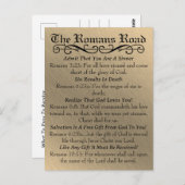De Romeinen Road Sinner's Prayer Goud Zwart Briefkaart (Voorkant / Achterkant)