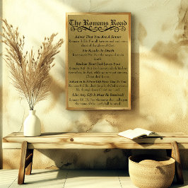 De Romeinen Road Sinner's Prayer Goud Zwart Perfect Poster