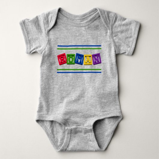 De Romeinse Naam van de baby op de Blokken T-Shirt (Voorkant)