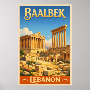 De Romeinse Ruïnes van Baalbek - Reis naar het ver Poster