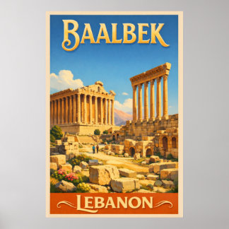 De Romeinse Ruïnes van Baalbek - Reis naar het ver Poster