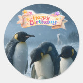 De ronde sticker van de keizerspinguïn (Voorkant)