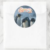 De ronde sticker van de keizerspinguïn (Tas)