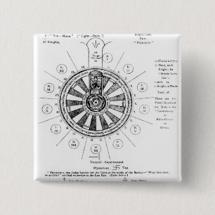 De Ronde Tafel van Koning Arthur Vierkante Button 5,1 Cm