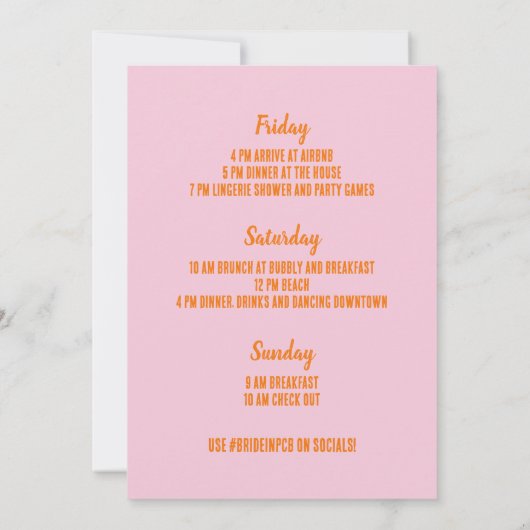 De rondleiding van Florida Beach Bachelorette Part Kaart (Achterkant)