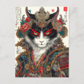 De Ronin kat | Ukiyo-e Samurai Warrior Briefkaart (Voorkant)