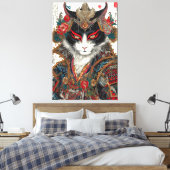 De Ronin kat | Ukiyo-e Samurai Warrior Canvas Afdruk (Insitu (Slaapkamer))