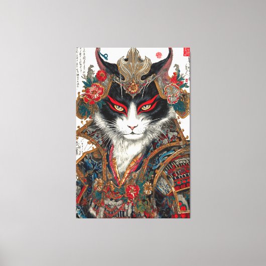 De Ronin kat | Ukiyo-e Samurai Warrior Canvas Afdruk (Voorkant)