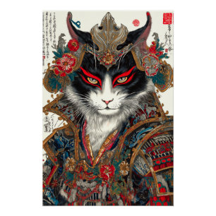 De Ronin kat   Ukiyo-e Samurai Warrior Perfect Poster