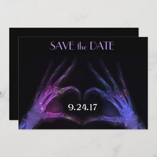 De röntgenhanden maken Hart sparen de Datum Save The Date (Voorkant / Achterkant)
