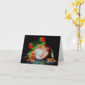 De rood-eyed kaart van de boomkikker (Gele Bloem)