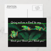 De rood-Eyed Kikkers van de Boom danken u! Briefkaart (Voorkant / Achterkant)