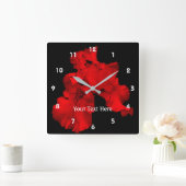 De roodgloeiende Gebaarde Bloem van de Iris Vierkante Klok (Huis)