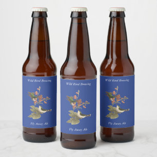De roodkeelachtige of robijnrode kolibrie bier etiket