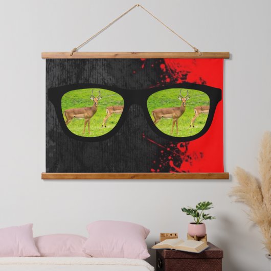 De rooftijger van de Gazelle Hangend Wandkleed (Slaapkamer)