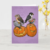 De Roofvogels van Birdorable op Pompoenen Kaart (Gele Bloem)