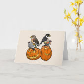 De Roofvogels van Birdorable op Pompoenen Kaart (Gele Bloem)