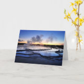 De Rook van de geiser bij Zonsondergang Kaart (Gele Bloem)