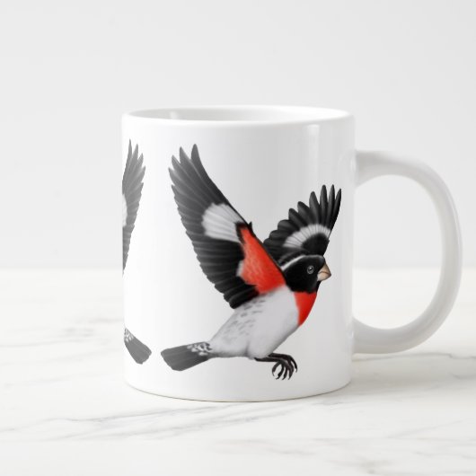 De Roos Breasted Grosbeak Jumbo Mok (Rechts)