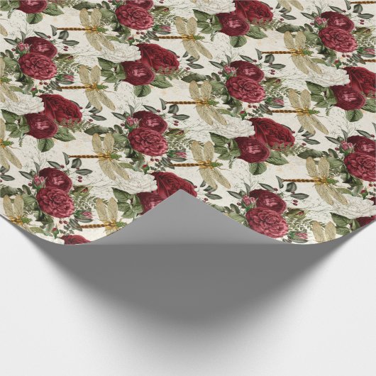 De Roos- en Dragonfly-reeks (ontwerp 1) Cadeaupapier (Hoek)