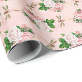 De Roos- en Dragonfly-serie (Design 2) Wrapping Cadeaupapier (Rol Hoek)