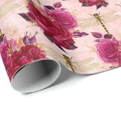 De Roos en Dragonfly serie (Design 3) Cadeaupapier (Rol Hoek)