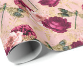 De Roos en Dragonfly serie (Design 4) Cadeaupapier (Rol Hoek)