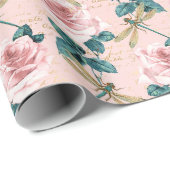 De Roos en Dragonfly serie (Design 6) Cadeaupapier (Rol Hoek)