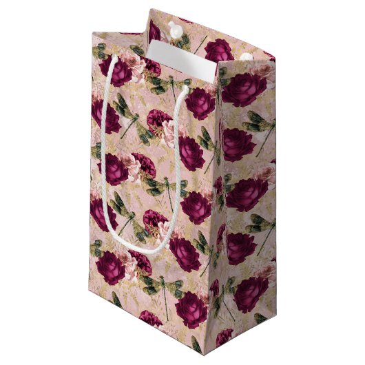 De Roos en Libel Serie (Ontwerp 4) Klein Cadeauzakje (Voorkant Gekanteld)