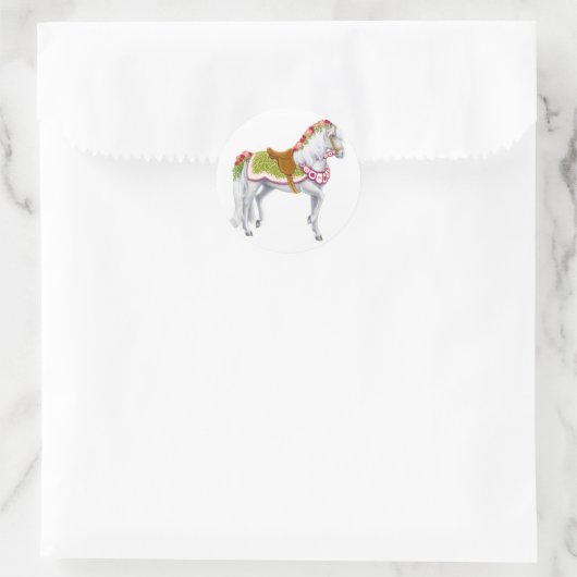 De Roos Paard Sticker (Tas)