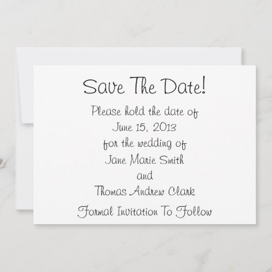 De Roos van de zomer sparen de Datum Save The Date (Achterkant)