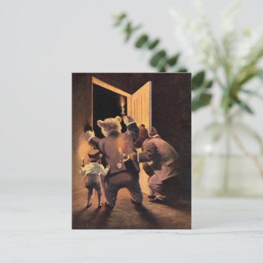 De Roosevelt Beren als de Teddy Bear detectives Briefkaart (Staand voorkant)