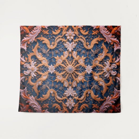 De rooskleurige omhelzing van Queen Wandkleed (Voorkant (horizontaal))