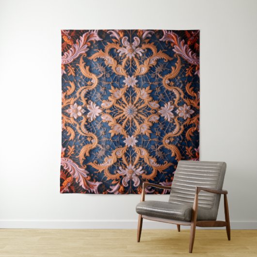 De rooskleurige omhelzing van Queen Wandkleed (In situ)