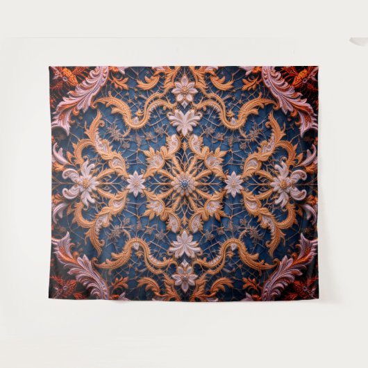 De rooskleurige omhelzing van Queen Wandkleed (Voorkant (horizontaal))